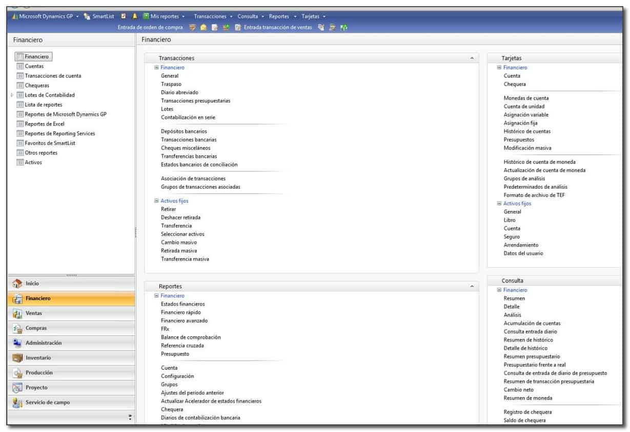 finacials spanish dynamics gp