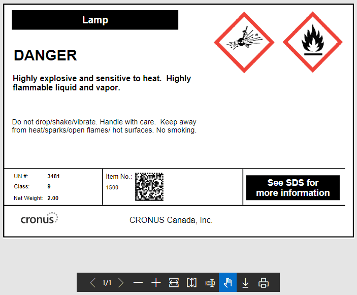 hazardous material classification Business Central